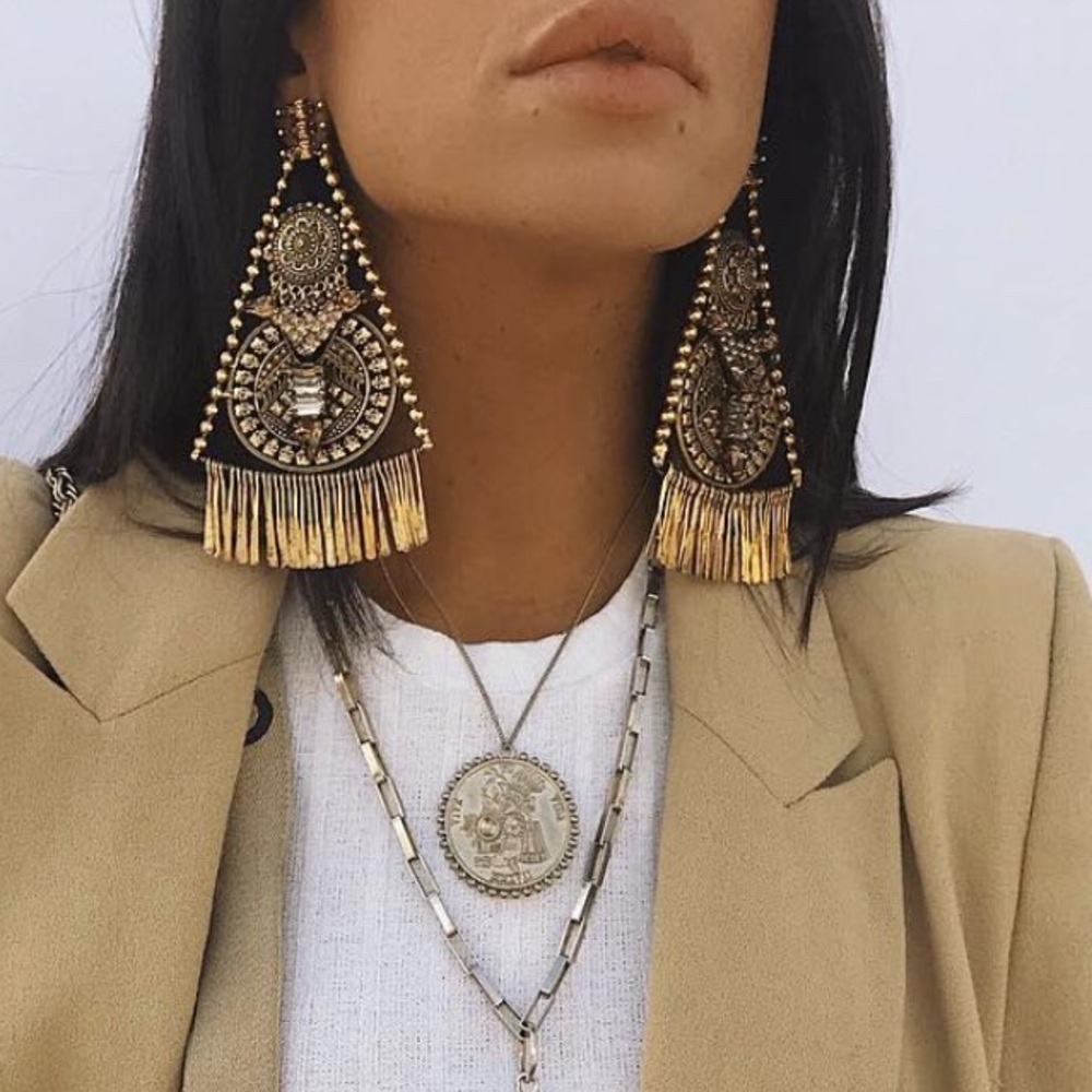 DYLANLEX Dylan Lex Frida II Gold Chandelier Earrings dylanlex d lex